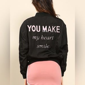 Preowned ‘You Make My Heart Smile’ Bomber Jacket